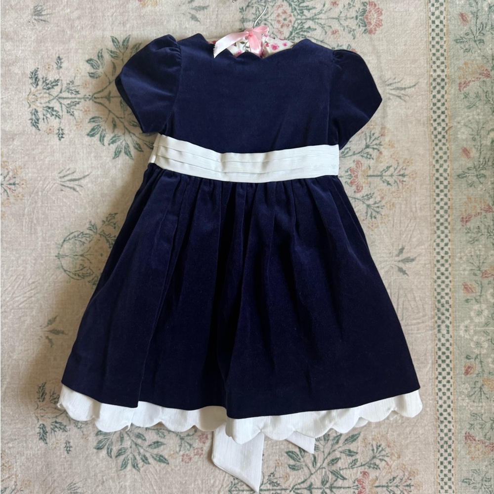 Laura Ashley Navy and White Formal Kids Dress